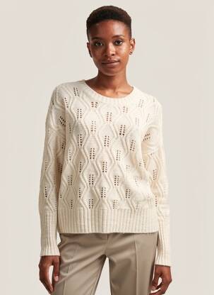 Pull stretch manches longues beige KANOPE femme