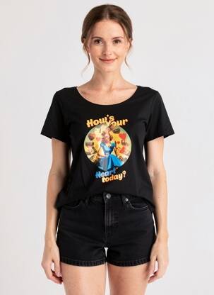 T-shirt sérigraphie manches courtes noir MARGOT femme