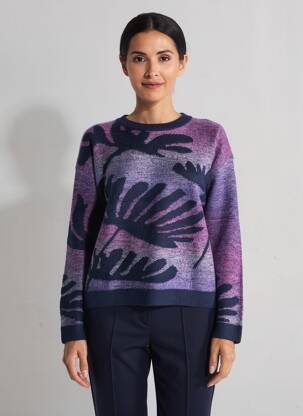 Pull tissage chiné manches longues violet WHITE STUFF femme
