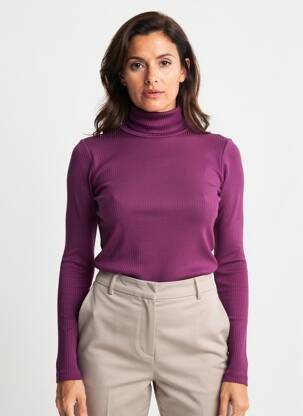 Sous-pull tissage côtelé manches longues violet KING LOUIE femme