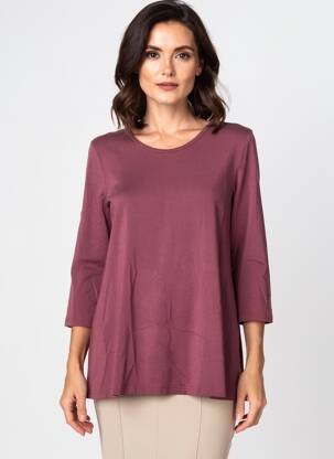 T-shirt manches 3/4 manches 3/4 rouge BY BASICS femme