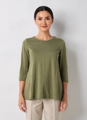 T-shirt manches 3/4 manches 3/4 vert fonce BY BASICS femme