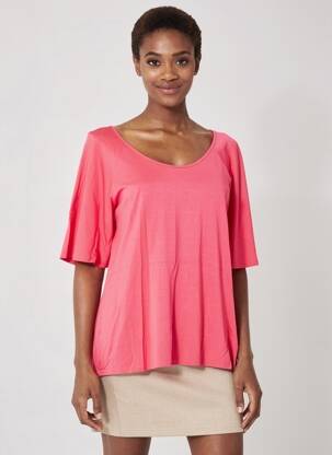 T-shirt stretch manches courtes rose BLUTSGESCHWISTER femme