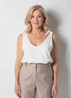 T-shirt coupe droite fines bretelles beige MADEMOISELLE YEYE femme