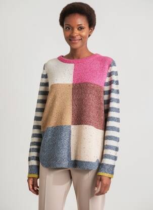 Pull tissage chiné manches longues gris WHITE STUFF femme