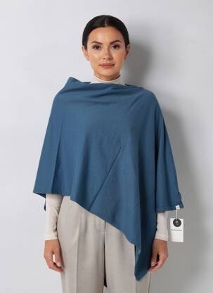 Poncho coupe ample bleu SURKANA femme