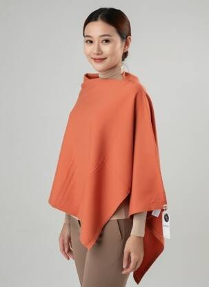 Poncho coupe ample orange SURKANA femme