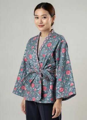 Veste casual coupe cintrée vert PALME femme