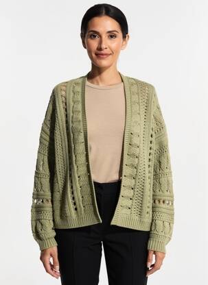 Gilet manches longues maille tricot vert WHITE STUFF femme