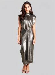 Robe longue manches courtes manches courtes argent ESSENTIEL ANTWERP femme