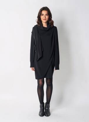 Robe pull stretch manches longues noir ESSENTIEL ANTWERP femme