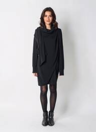 Robe pull stretch manches longues noir ESSENTIEL ANTWERP femme