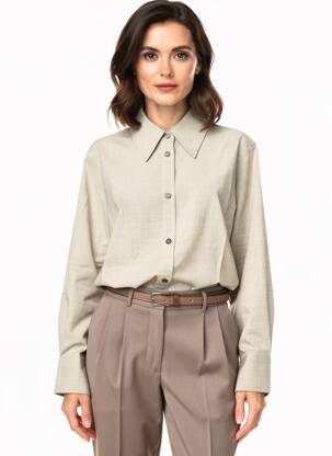 Chemisier tissage crêpe manches longues gris PHISIQUE DU ROLE femme
