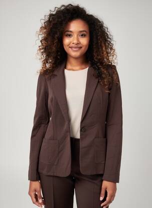 Blazer poches marron MAJESTIC FILATURES femme