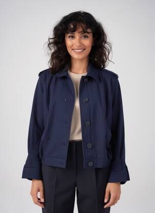 Blouson effet matière satinée bleu CLARAMONTE femme