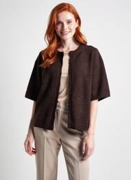 Gilet manches courtes resserrée sur le bas marron SAMSOE & SAMSOE femme