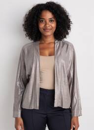 Gilet manches longues col v argent NOTSHY femme