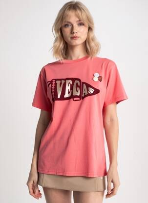 T-shirt coupe droite manches courtes rouge NEWTONE femme