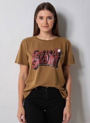 T-shirt sérigraphie manches courtes vert NEWTONE femme