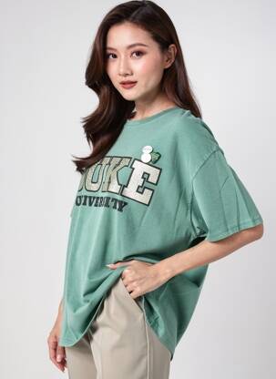 T-shirt coupe droite manches courtes vert NEWTONE femme