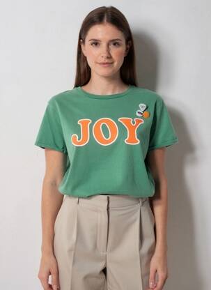 T-shirt sérigraphie manches courtes vert NEWTONE femme