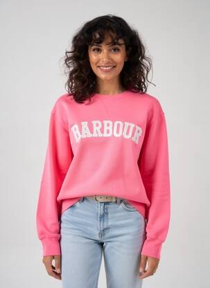 Sweat-shirt broderie manches longues rose BARBOUR femme