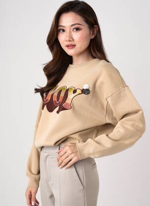 Sweat-shirt stretch manches longues beige NEWTONE femme