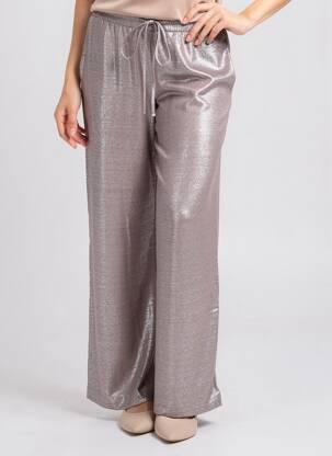 Pantalon droit taille élastique argent NOTSHY femme