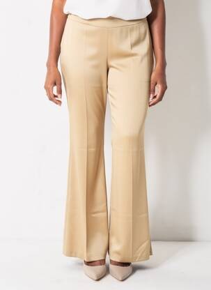 Pantalon flare taille normale taille normale or DMN femme