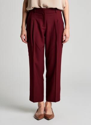 Pantalon droit tissage popeline taille normale rouge ESSENTIEL ANTWERP femme
