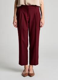 Pantalon droit tissage popeline taille normale rouge ESSENTIEL ANTWERP femme