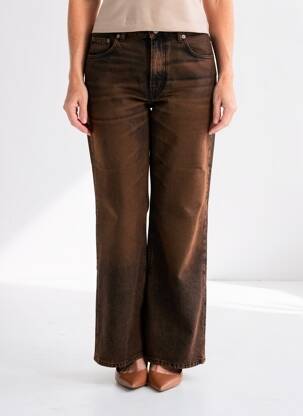 Jeans coupe droite taille normale taille normale marron HAIKURE femme