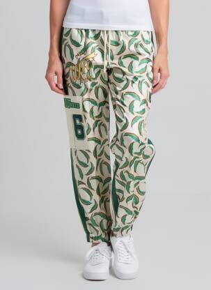 Pantalon droit tissage popeline taille normale vert ME369 femme