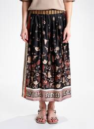 Jupe mi-longue taille normale noir ME369 femme