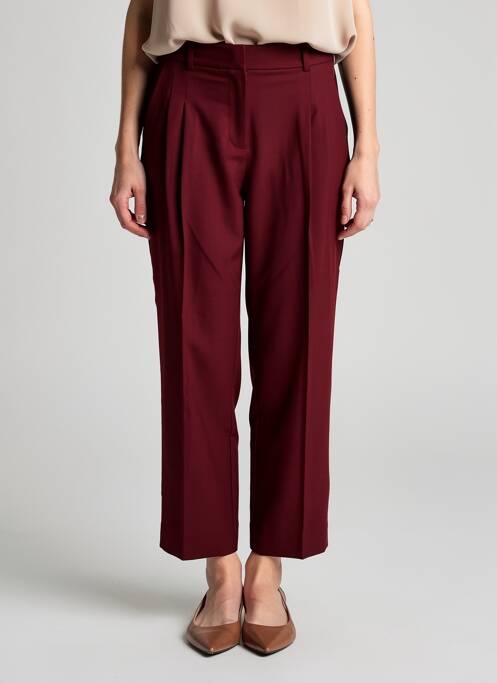 Pantalon droit tissage popeline taille normale rouge ESSENTIEL ANTWERP femme