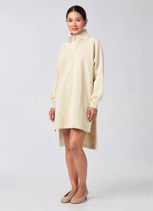 Robe courte manches longues manches longues beige GERSHON BRAM femme