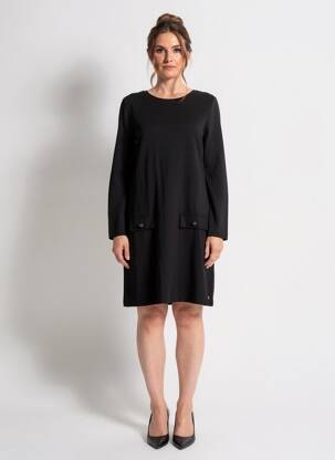 Robe courte manches longues manches longues noir SURKANA femme