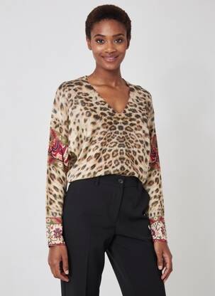 Pull coupe cintrée manches longues beige JEI'S BY LETIZIA DENARO femme