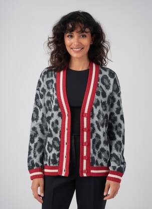Gilet manches longues resserrée sur le bas gris K-DESIGN femme