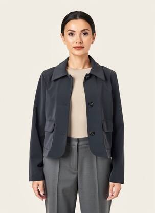 Veste casual coupe droite bleu SURKANA femme