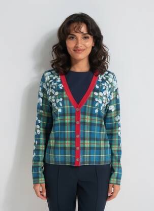 Gilet manches longues resserrée sur le bas bleu JEI'S BY LETIZIA DENARO femme