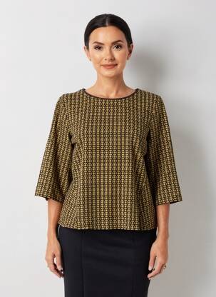 T-shirt manches 3/4 manches 3/4 jaune SURKANA femme