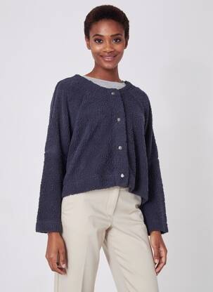 Polaire col rond bleu GRIZAS femme