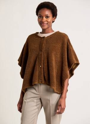 Polaire fermeture pressionnée marron GRIZAS femme