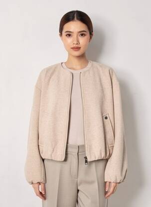 Veste casual col rond beige ZHRILL femme