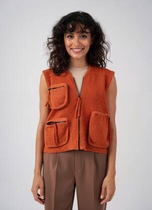 Gilet sans manche sport basket orange GRIZAS femme