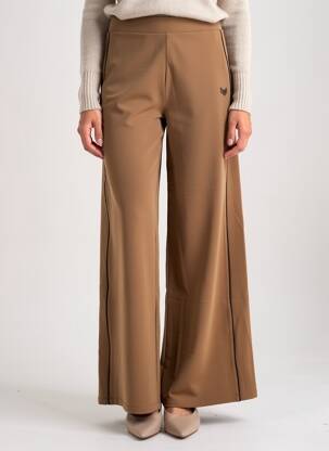 Pantalon large poches taille normale marron HBT femme