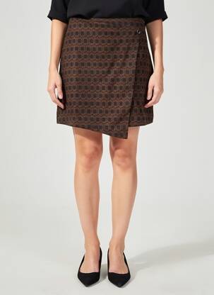 Jupe courte fermeture zip latéral marron SURKANA femme