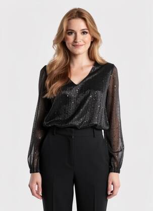 Top stretch manches longues noir ESPERANCE femme