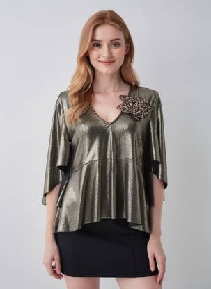 Top stretch manches longues or ESPERANCE femme